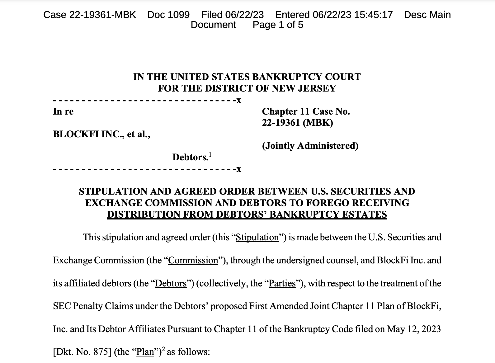 SEC отказывается от штрафа BlockFi в размере 30 миллионов долларов до выплаты кредиторам