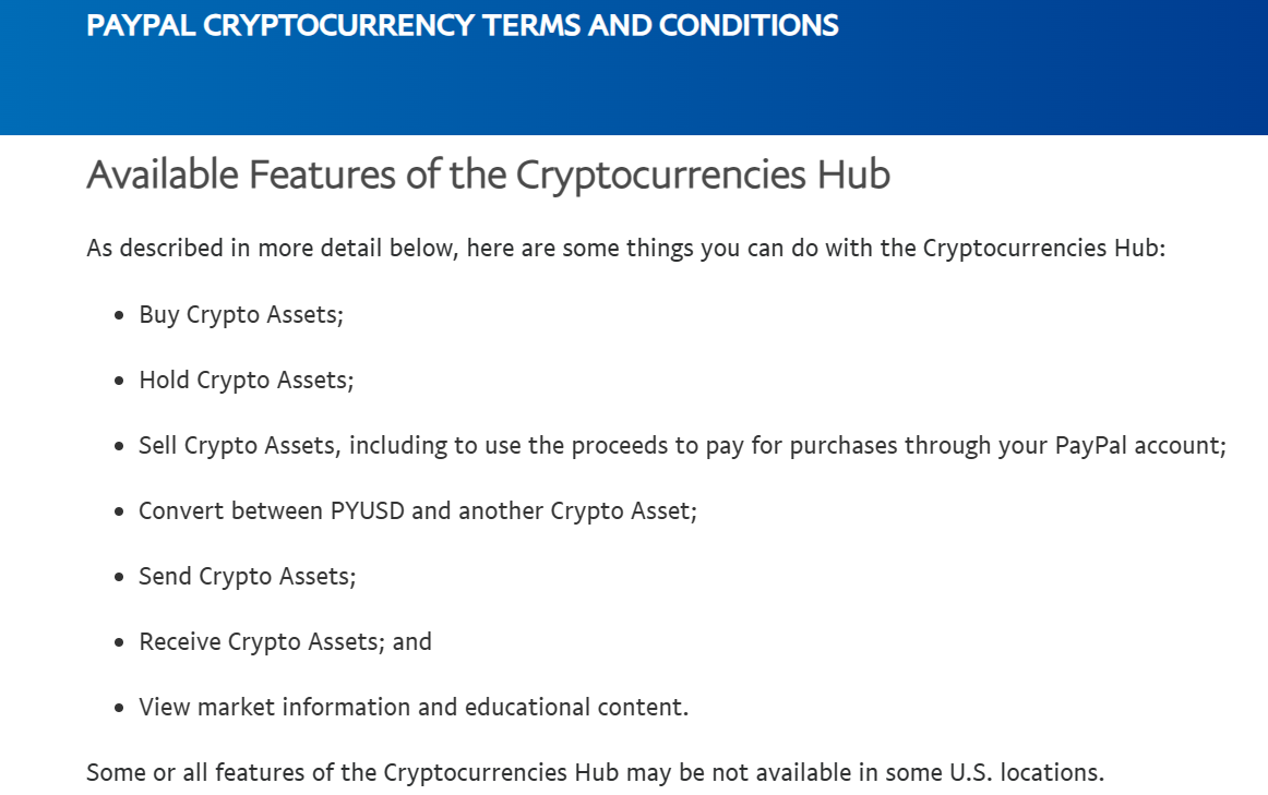 PayPal запускает Cryptocurrencies Hub для избранных пользователей