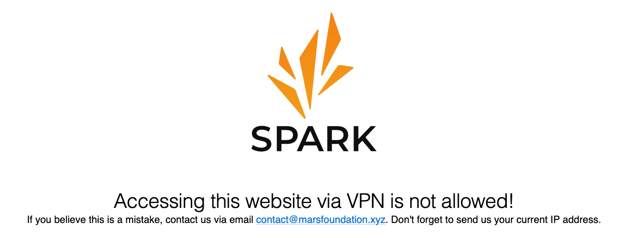 Противоречие, поскольку протокол Spark MakerDAO блокирует пользователей с помощью VPN