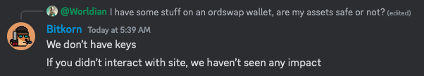 Ordswap призывает пользователей восстановить ключи после потери контроля над сайтом