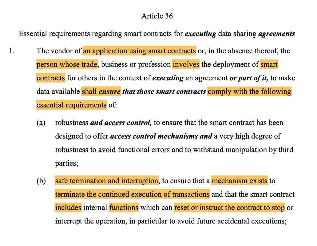 ЕС поддержал Закон о данных, включив пункт об отключении смарт-контрактов