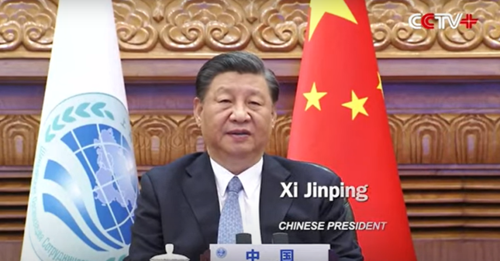 Председатель КНР Си Цзиньпин во время Шанхайского саммита сотрудничества (CCTV)
